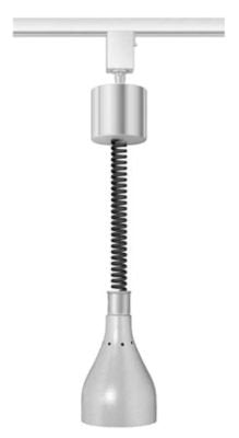Track-Mount Heat Lamp w/Retractable Cord - 33.38" to 71.87", Remote Switch, Bold Black