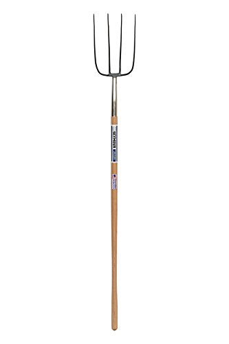 Seymour 49275 MF-24L S550 Forged Series Manure Fork with 54" Precision Lathe Turned American Ash Handle, Forged 4-Tine Head - size: 54" Precision Lathe Turned American Ash Handle, style: S550 Forged Series- Forged 4-Tine Head