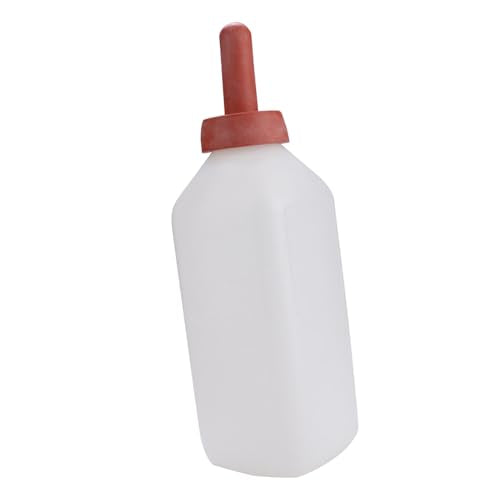 2L Calf Cow Feeding Milk Bottle Cups, Nursing Milk Feeder with Rubber Nipple, Livestock Nursing Bottle Feeding Set for Farm