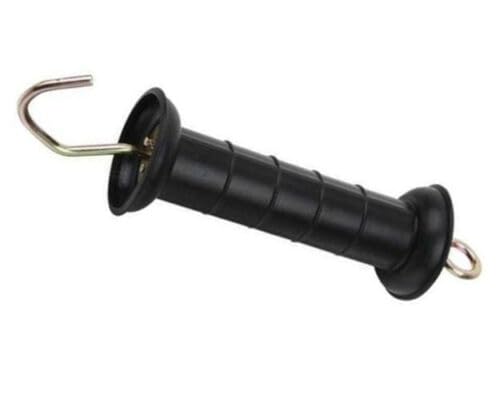 SagaSave Plastic Electric Fence Gate Handle Insulators, Gate Handle with Spring for Arms, Patios, and Gardens(Black)