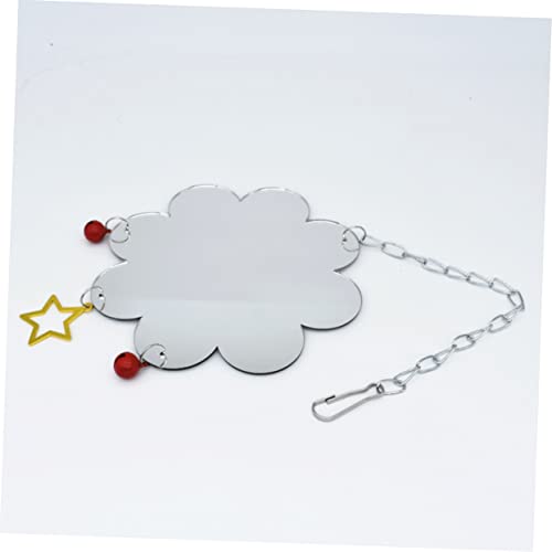 Hanging Chicken Mirror with Hook Bird Accessory for Pet Chickens and Parrots Durable Design to Enhance Play and Intellectual Development