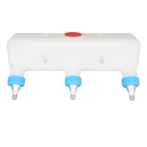 Yosoo Health Gear Small Animal Milk Feeder 3 Pacifier Piglet Puppy Baby Lamp Milk Feeder, Sturdy Plastic and Comfortable Silicone Animal Baby Bottle Feeder, 13.8 * 3.9in Milk Feeder for Home Farm