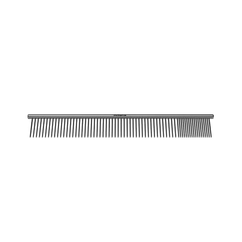 Andis 68545 Stainless Steel Pet Grooming Comb – Dematting Tool for Knots, Mats & Loose Hair Removal, 10-Inch, Professional Grooming Performance - size: 10 Inch