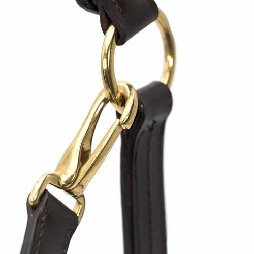 Jeffers Versailles Triple Stitched Leather Horse Halter with Double Buckle Crown & Throat Snap, Adjustable Premium Leather - size: Cob
