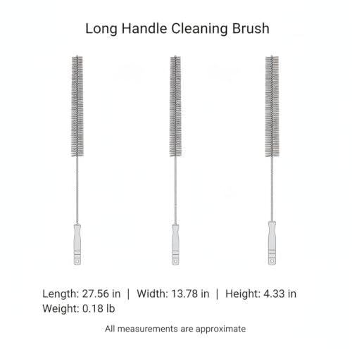Long Handle Cleaning Brush with Wood Handle and Synthetic Bristles for Bathroom Gaps and Appliance Surfaces (1 PC)