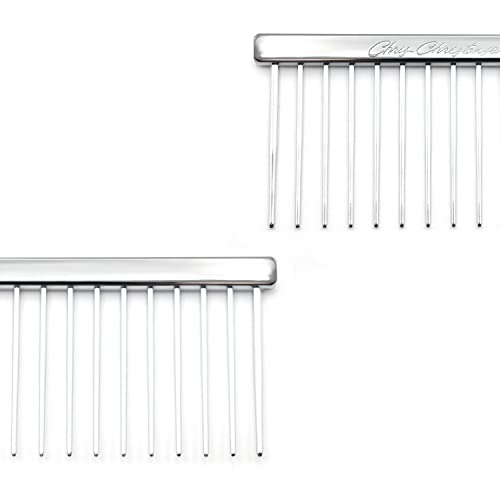 Chris Christensen 9.5 in Coarse Poodle Butter Comb, Groom Like a Professional, Rounded Corners Prevent Friction and Breakage, Solid Brass Spine with Steel Teeth, Chrome Finish - size: 004 – 9.5 Inch Coarse