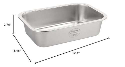 PEDAY 0.84 Gallon Dog Water Bowl, Human Grade Stainless Steel, for Medium & Large Sized Dogs- Silver Classic - color: Silver Classic, size: 0.84 gallon