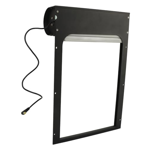 Solar Powered Automatic Chicken Coop Door Opener, Metal Construction, Black, Timer Control