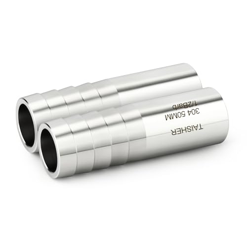 TAISHER 5PCS 304 Stainless Steel Pipe Fittings, 1/2" Barb, 2" Length Weld Nipple Cast Pipe - size: 1/2" Barb(2" Length)