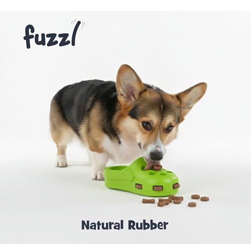 Fuzzl Clog Large Treat Toy for Dogs Puzzle Enrichment Shoe β Natural Rubber Chew Toy β Durable, Interactive Cognitive Feeder β Eco-Friendly, Non-Toxic & Dishwasher Safe β Green - style: Clog Green