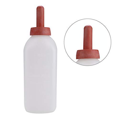 Joyzan Calf Bottle, Screw On Nursing Feeding Set with Screw Nipple Replacement Cap Milk Feeder Push Teat Detachable Cups Holder Sheep Lamb Cow Calves Baby Animal Care Farm Goat Livestock Supplies 2L