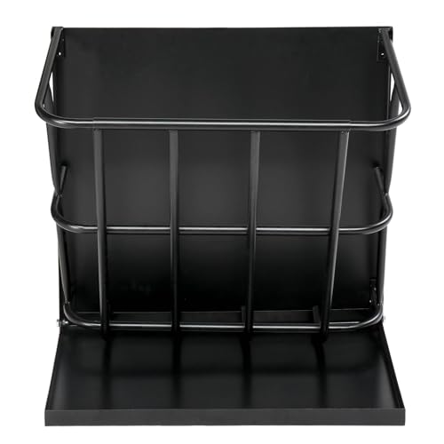 Heavy Duty Steel Hay Feeder - 2 in 1 Wall-Mounted Hay Rack with Detachable Grain Tray for Goat, Sheep, and Livestock Feeding - Ideal for Indoor and Outdoor Use