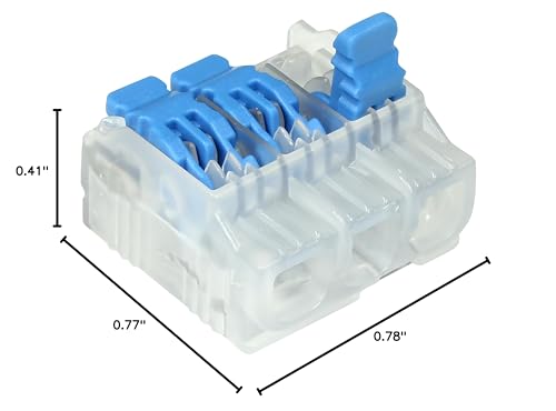 Ideal Electrical in-Sure Lever Wire Connector,12 AWG, 3-Port (30-35L23J), Jar of 350—Compact Releasable Connectors for Solid and Stranded Wires - size: Jar of 350, style: 3 Port / 12-24 AWG