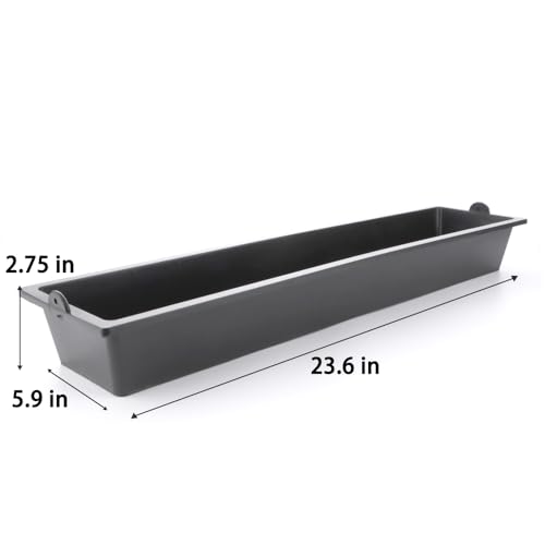 DQITJ 4 Pack Chicken Large Capacity Feeder Plastic Feed Trough Bucket Hanging Food Dispenser for Chicken Duck Pigeon Bird Livestock Poultry (23.6": Black)