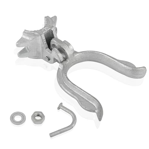 1-7/8" x 2-7/8" Chain Link Fence Gate Fork Latch, Commercial Heavy Duty, Malleable, Galvanized Farm Fence Lock with Hole for Padlock - size: (1-7/8" x 2-7/8")