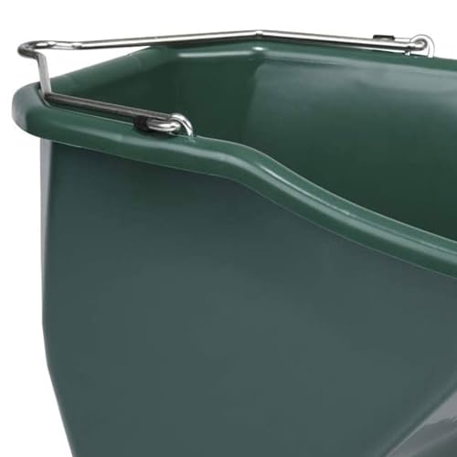 Little Giant 10-Quart Durable Plastic Flat Back Livestock Feed Bucket, Green (2 Pack)