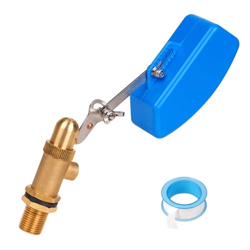 2 Pack Brass Float Valve 1/2 Inch, Livestock Water Tank Float Valve Switch Brass Float Ball Valve Shut Off Pool Auto Fill Valve for Automatic Waterer - style: 1/2 Inch