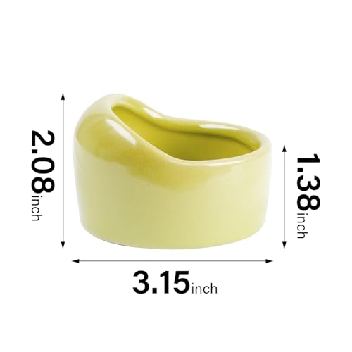 4 Pack Ceramic Hamster Food Bowl, Splash-Proof, Tip-Proof, Chew-Resistant, Easy to Clean Small Animal Bowl for Hamster/Guinea Pig/Chinchilla/Hedgehog, 1 Pink + 1 Blue + 1 Green + 1 Yellow - color: Pink + Blue + Green + Yellow