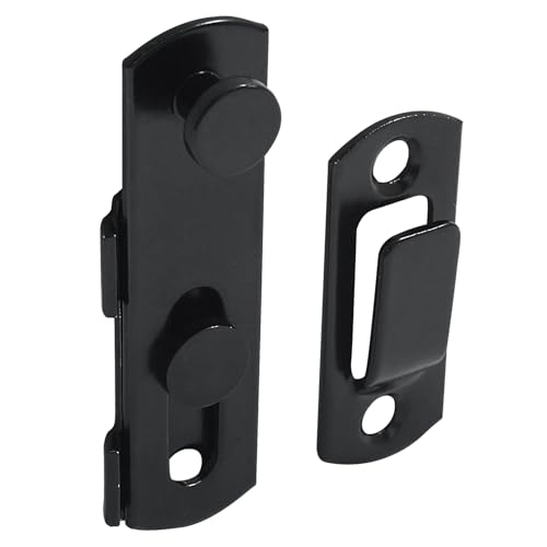 Waziaqoc 2 PCS Barn Door Latches, 2.75 x 2.02 Inch Sliding Barn Door Lock, Stainless Steel Gate Latches for Barn Door Cabinet Window Closet Door, Black - size: 2.75 x 2.02 Inch
