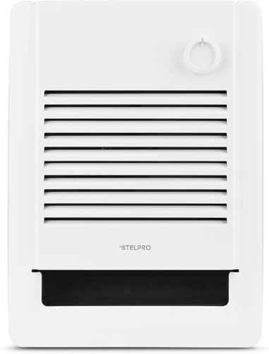 Stelpro Sonoma Wall Fan Heater – 1500W / 120V – 12 3/8″ H × 9 1/16″ W – Refined Compact Design – Silent Comfort, Quick Heat – Built-In Double-Pole (2P) Thermostat – White (ASO1501T2W)