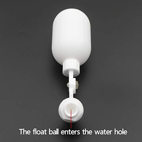 2 pcs Water Filter Float Ball Valve with 1/4 inch Quick Connect Push in to Connect Tube Fittings, Adjustable Plastic Float Valve for Aquarium Water Purifiers Reverse Osmosis System (White)