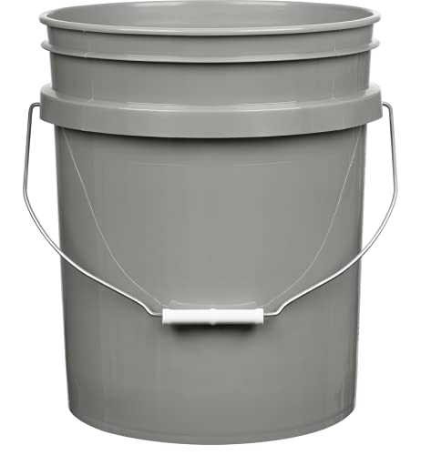 House Naturals 5 Gallon Food Grade Bucket Pail with Airtight Screw on Lid (Pack of 3) BPA Free Made in USA- 3 Colors (Aqua, Blue, Gray, Black lids)