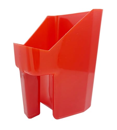 2 Qt Plastic Dog Food Scoop Horse Feed Scoop for Livestock Chicken Grain Scoop 8Cups (Red)