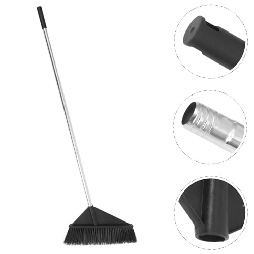 Long Handle Stiff Bristle Broom Heavy Duty Scrub Broom with Sturdy Black Bristles Large Sweeper for Garage Garden Patio and Warehouse Use Style