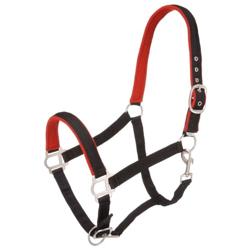 Tough1 Padded Halter with Satin Hardware - color: Black, size: Horse