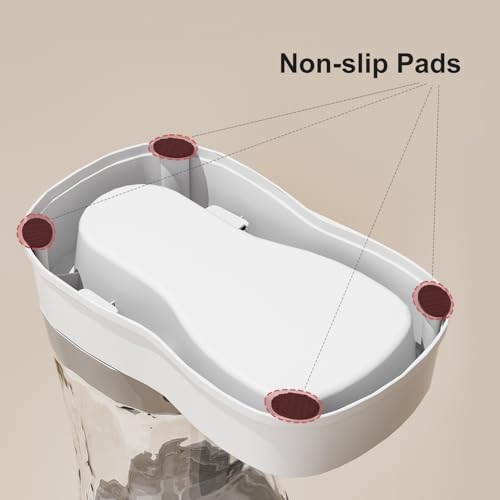 Gardner Pet Automatic Dog Water Dispenser Gravity Stainless Steel Water Waterer Feeder, 100% BPA-Free Large Capacity Water Feeding Bowls for Medium & Large-Sized Dogs Cats Other Pets -(1 Gallon) - color: White, size: 1 Gallon