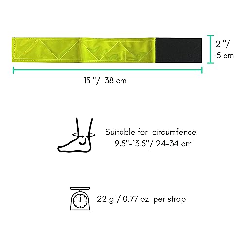Vincita Reflective Bands - Highly Visible Safety Reflective Bands for Cycling, Walking, Running, and Hiking - Suitable with Molle Webbing On Backpack (Pair of 2) - color: 2 Inch White