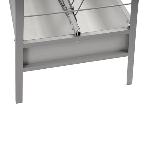 Pasture Hay Feeder 2 in 1 55 Gallon Livestock Feed Trough with 22 | Gallon Feed Pan Hay Grain Livestock Feeder for Sheep, Calf, Cow and Horse - color: Silvery