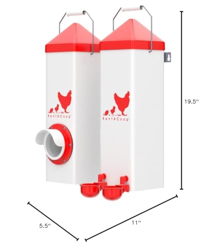 RentACoop High Rise Chicken Waterer and Feeder Set - 10lbs/2 Gal