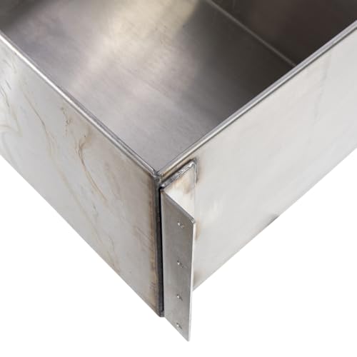 Heavy-Duty Stainless Steel Horse Water Trough (24" L x 13" D x 10" H) with Mounts