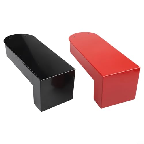 Metal Chicken Feeder Snack Dispenser with Hanging or Fixed Mount Automatic Feeding Trough for Poultry with Waste-Reducing Semi-Enclosed Design Robust Construction Red Black