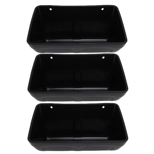 Ymiko Hanging Poultry Feeder Large Capacity Space Saving Plastic Chicken Feeder Trough for Farm with Convenient Hanging Design Minimizes Feed Waste Indoor Outdoor Use (Black) - color: Black