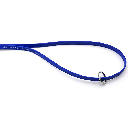 Jelly Pet Grooming Loops 3/8'' x 18'' W/Ring (Royal Blue) | Made in the USA - color: Royal Blue, size: 3/8'' x 18''