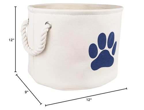 Bone Dry Pet Storage Collection Collapsible Bin, Small Round, Off-White - color: Off-White, size: Small Round