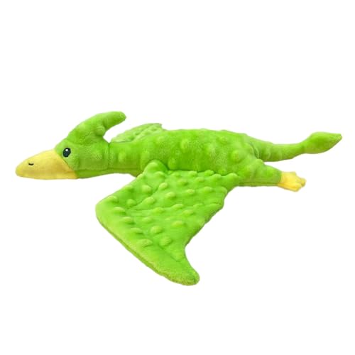 Squeaky Dog Toys Plush Dog Toy with Crinkle Paper Stuffed Durable Dog Chew Toys for Small Middle and Large Dogs Pterodactyl Green - color: Pterodactyl Green