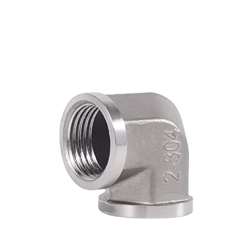 1/2" Stainless Steel Automatic Pig Nipple Water Drinker Feeder Waterer for Piglets, Growers Pack of 5pcs (1/2F Elbow) - size: 1/2F Elbow