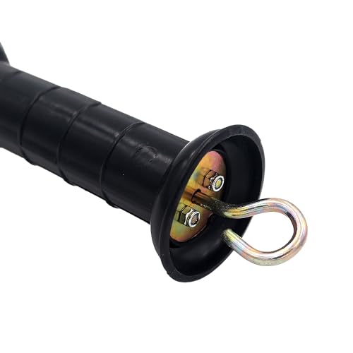 10 Pcs Plastic Electric Fence Gate Handle Insulators, Gate Handle with Spring, Outdoor Black Stainless Steel Plastic Fence Gate Handle, Gate Connector, Electric Fence Wire Handle