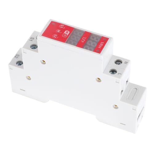 Hyuduo WiFi Temperature Humidity Switch, 16A Dual Display DIN Rail Mount Thermometer Hygrometer with Industrial Sensor and Real Time Monitoring for Incubator and Breeding Farm