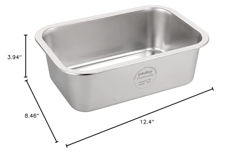 PEDAY 1.2 Gallon Large Dog Water Bowl, 18/8 Human Grade Stainless Steel - Silver Classic - color: Silver Classic, size: 1.2 gallon