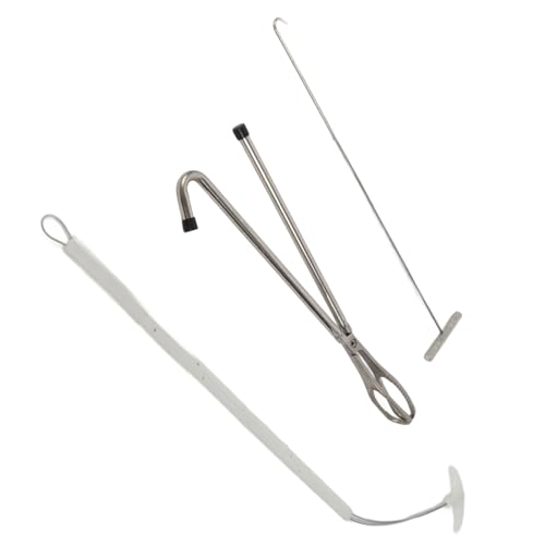 Zerodis Pig Midwifery Tools Set, Stainless Steel Veterinary Midwifery Rope Pliers Hook Pig Breeding Equipment Livestock Tool(3pcs)