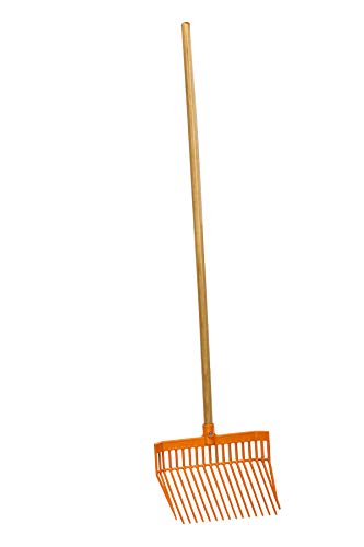 LITTLE GIANT DuraFork Pitch Fork (Orange Durable Polycarbonate Stable Fork with Angled Tines (Item No. PDF1ORANGE)