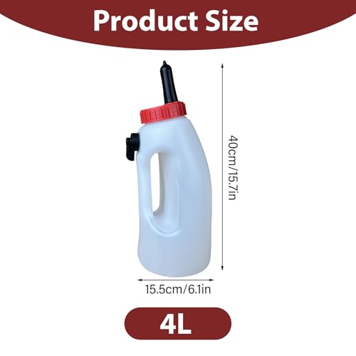 Calf Bottle with Detachable Nipple 4L Plastic Nursing Bottle with Regulating Valve and Handle Farm Equipment, Farm Equipment