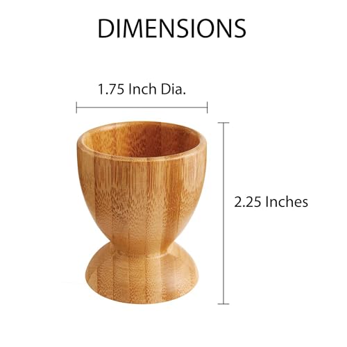 HIC Kitchen Egg Cup Holders, Natural Bamboo, for Soft Boiled and Hard Boiled Eggs, Set of 4 - style: Egg Cups, Bamboo, Set/4