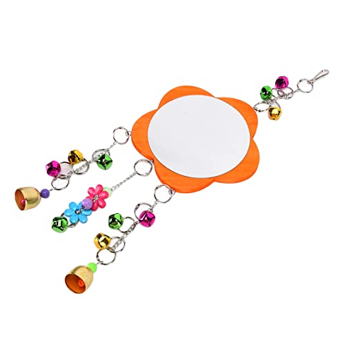 GLOGLOW Nan Chicken Mirror Toys, Wooden Hanging Swing Mirror for Chickens and Parrots Poultry and Livestock Supplies