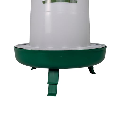 Hen's Choice 11 LB Poultry Feeder, Twist Lock Base, Adjustable Legs, Hangable with Lid (Green) - color: Green