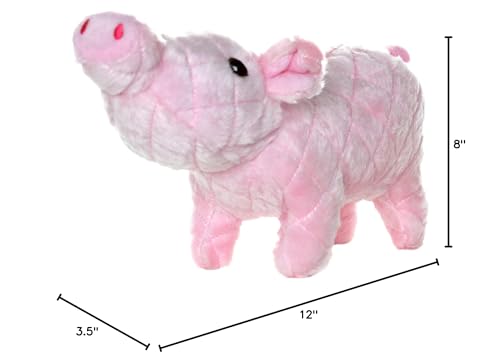 MIGHTY Tuffy Farm Animal: Piglet Ultra Durable Plush Dog Toy | Multiple Layers & Reinforced Seams , Washable and Floats , Mighty® Construction - color: Pink Piglet